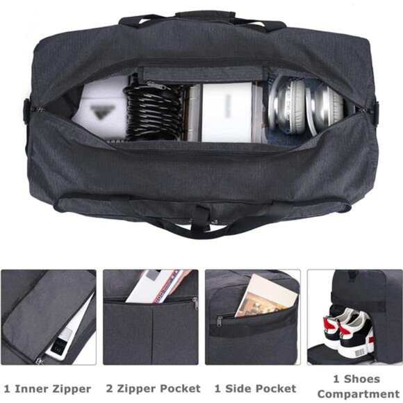 120L Foldable Travel Duffel Bag Waterproof Gym Sports Luggage Shoe Compartment - Picture 5 of 7